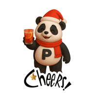 Cheers Panda Sticker by Pandastic Studio