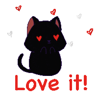 thecattomtom love cat loveit blackcat Sticker