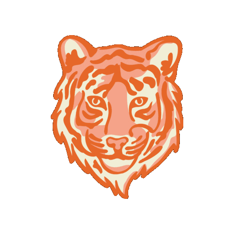 Orange Tiger Sticker by Tigertown Graphics