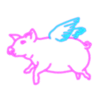 when pigs fly neon Sticker by dylanreitz
