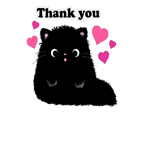 Black Cat Thank You Sticker