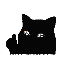 Black Cat Good Job Sticker