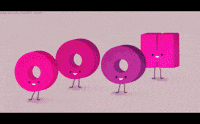Text gif. All the letters have cute smiley faces and stick legs. They bounce side to side as they spell, “oooh yeah.”