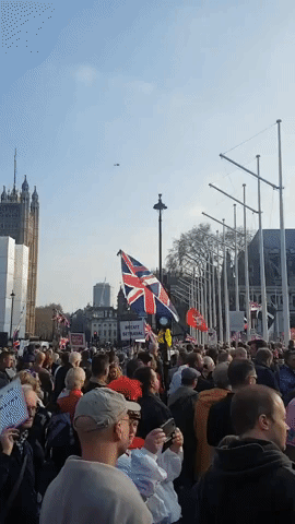 Pro-Brexit Demonstrators Gather Near London's Parliament Square