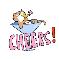 Cat Cheers Sticker