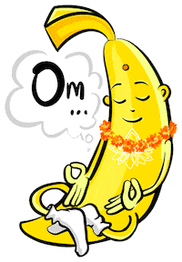 Goljee relax yoga banana meditation Sticker