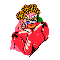 DiaPachecoo illustration mexico mexican day of the dead Sticker