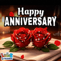 Happy Anniversary Flowers GIF by Lucas and Friends by RV AppStudios
