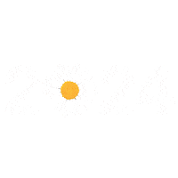 Sticker gif. White black text reading 2024, a spinning daisy in place of the zero.