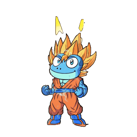 Super Saiyan Blue Frog Sticker by Croakey