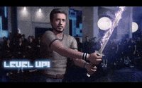morphin sword robert downey jr scott pilgrim level up GIF