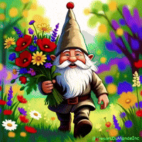Gnome Bouquet De Fleurs GIF by TresorsDuMonde.ca