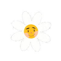 AlwaysNydia happy smile white flower Sticker