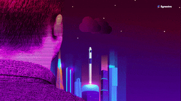 Synextra glitch space tech city GIF