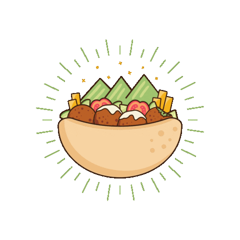 falafayette hummus falafel falafayette falafel pita Sticker