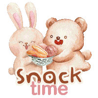 libertyxu bear bunny makan enak Sticker