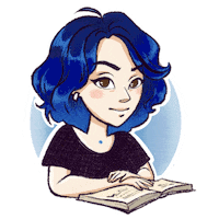 Nika_smile_art book emotions reed bluehair Sticker