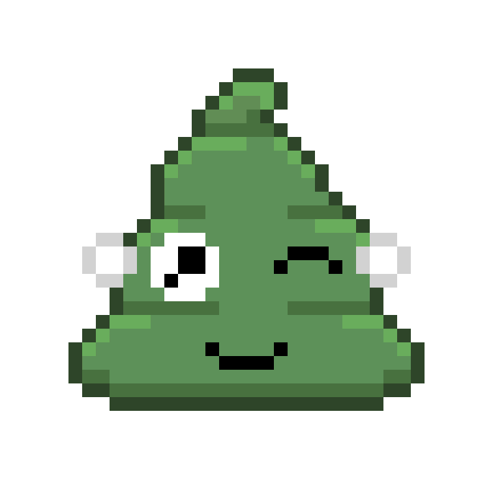 Pixel Shitting Sticker by Poopies.io