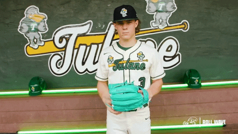 College Baseball Adam GIF by GreenWave