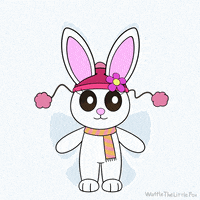 wafflethelittlefox snow winter bunny rabbit GIF