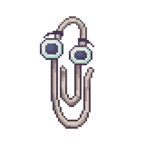 dinchenix wink pixel art blink clippy Sticker