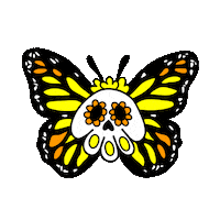 day of the dead skull Sticker by Rosa Maria Renova