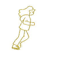 piccola_erin girl running yellow erincunningham Sticker