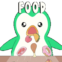 Hungry Penguin Sticker by Abster