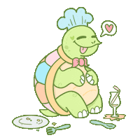 Chef Eating Sticker by Turtle's Soup