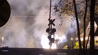 Sparks Fly From Downed Power Line as Severe Thunderstorms Roll Through New Jersey
