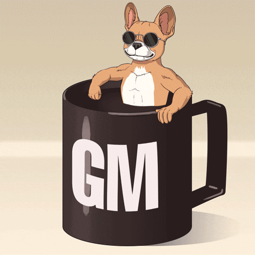 underdogscity reaction dog coffee mood GIF