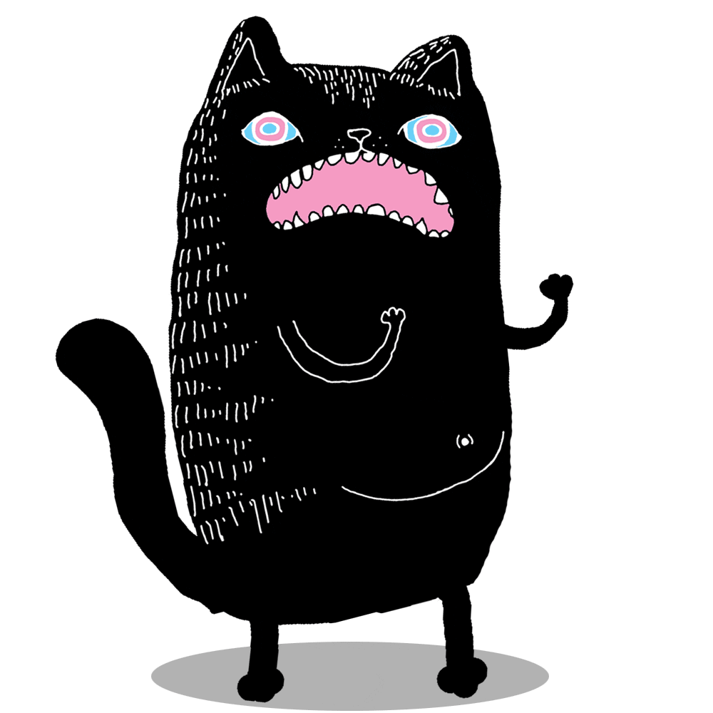 spaceshackph cat space weird tongue Sticker