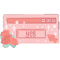 Pink Yes Sticker by Rocio