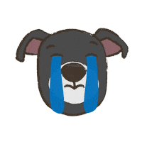 Cry Cartoon Dog Sticker