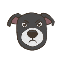 Angry Cartoon Dog Sticker