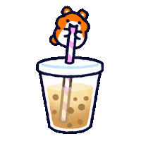Boba Tea Drinking Sticker