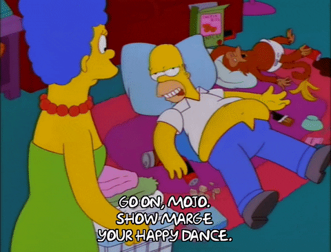 homer simpson happy dance GIF