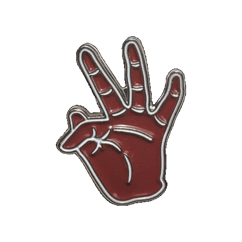 pinnedpins giphygifmaker pride hand university Sticker