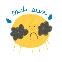Sad Sun Sticker by amedinesed