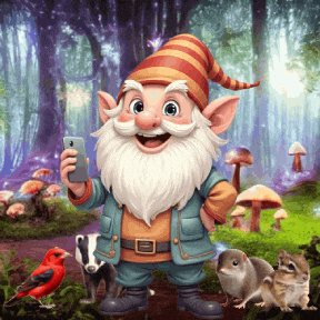 Cute Gnome Taking A Selfie GIF