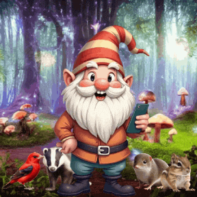Cute Gnome Taking A Selfie GIF
