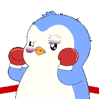 Stay Strong Never Give Up Sticker by Pudgy Penguins