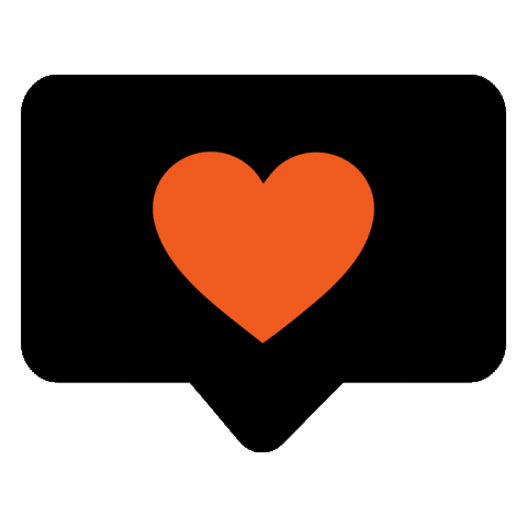 Orange Heart Like Button Sticker by Occidental College