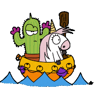 Unicorn Boat Sticker by Moepsel