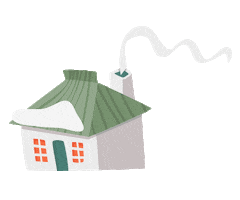 sveta_belaya animated winter house smoke Sticker