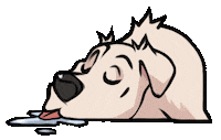Sleepy Golden Retriever Sticker
