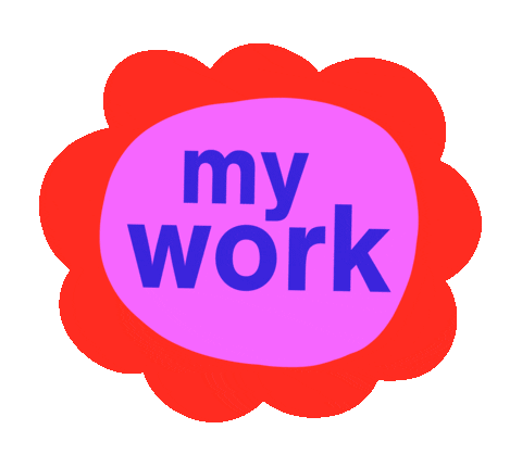 Working Hard My Work Sticker by Rachael McLean