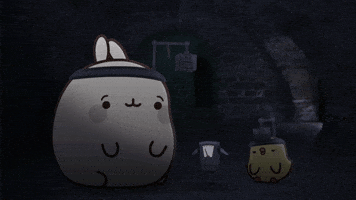 Shocked Halloween Horror GIF by Molang