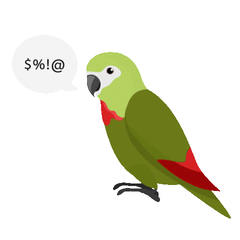 heathergracestewart cheeky parrot fml macaw Sticker