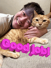 TaylanYuasa cat good job taylan yuasa GIF